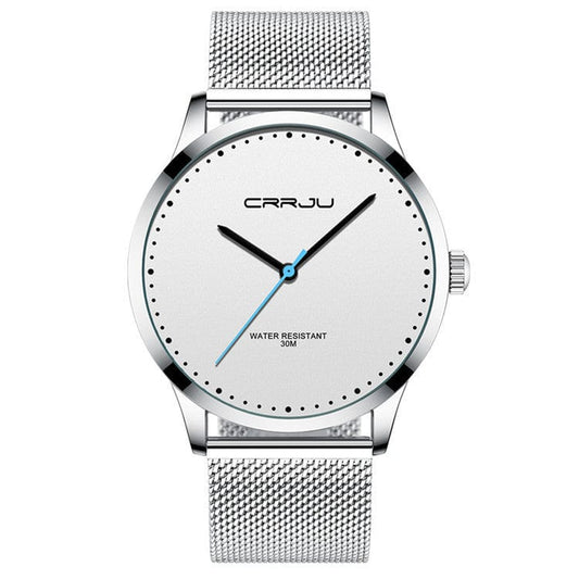 Montre tendance pour homme avec bracelet en maille d'acier inoxydable saroual