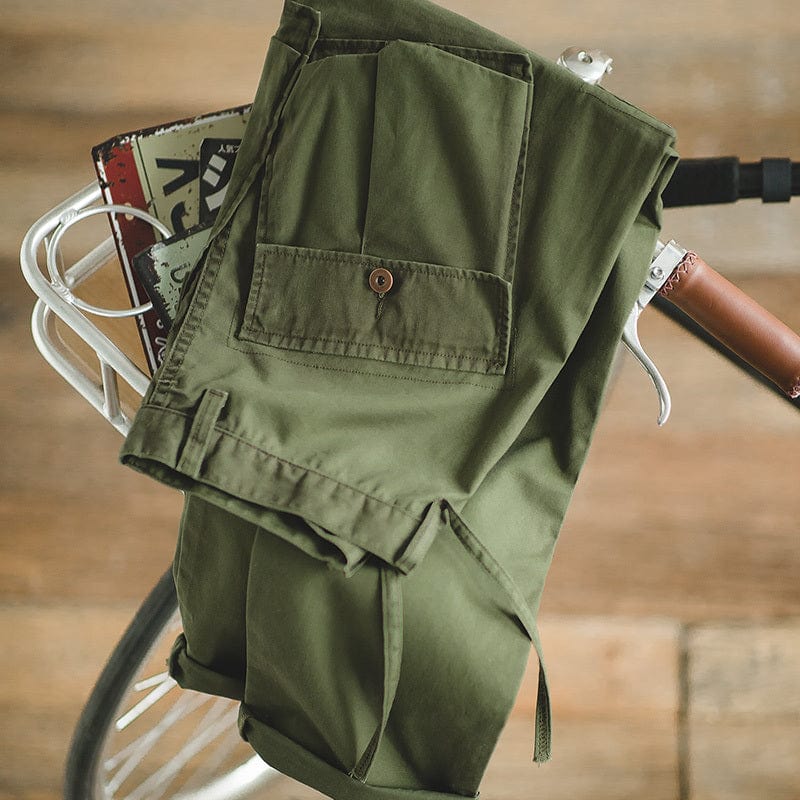 Pantalon cargo décontracté de style rétro japonais avec poche arrière saroual
