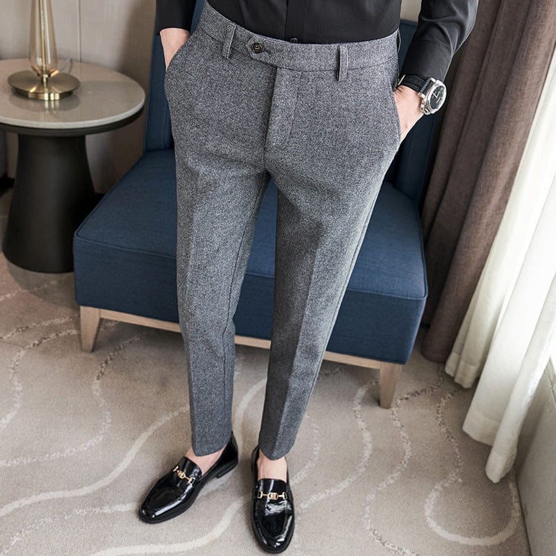 Pantalon slim droit pour homme en tissu poncé saroual