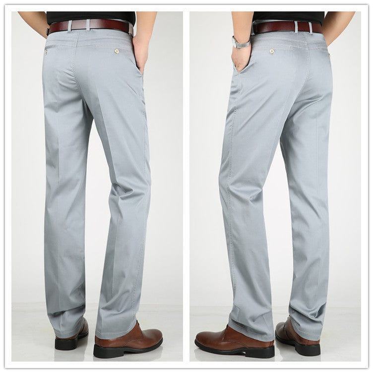 Pantalons décontractés pour hommes d'âge moyen, pantalons d'affaires droits et amples saroual