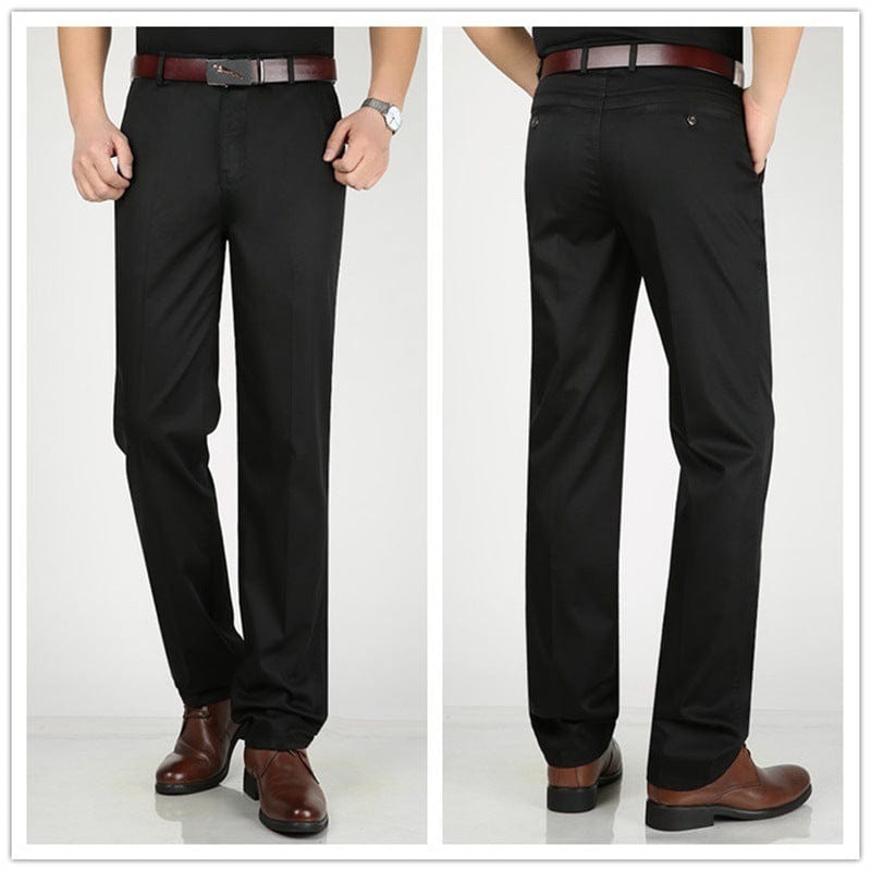 Pantalons décontractés pour hommes d'âge moyen, pantalons d'affaires droits et amples saroual