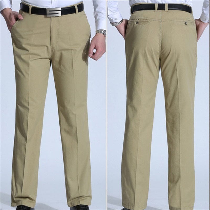 Pantalons décontractés pour hommes d'âge moyen, pantalons d'affaires droits et amples saroual