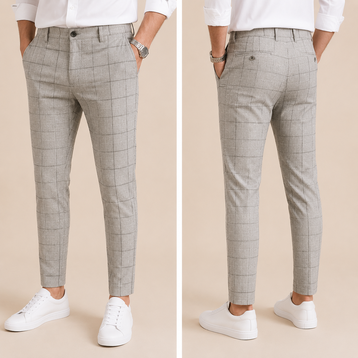 Pantalon Homme à Carreaux – Style Casual Chic