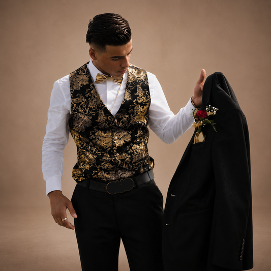 Gilet Homme Steampunk Doré – Costume Mariage