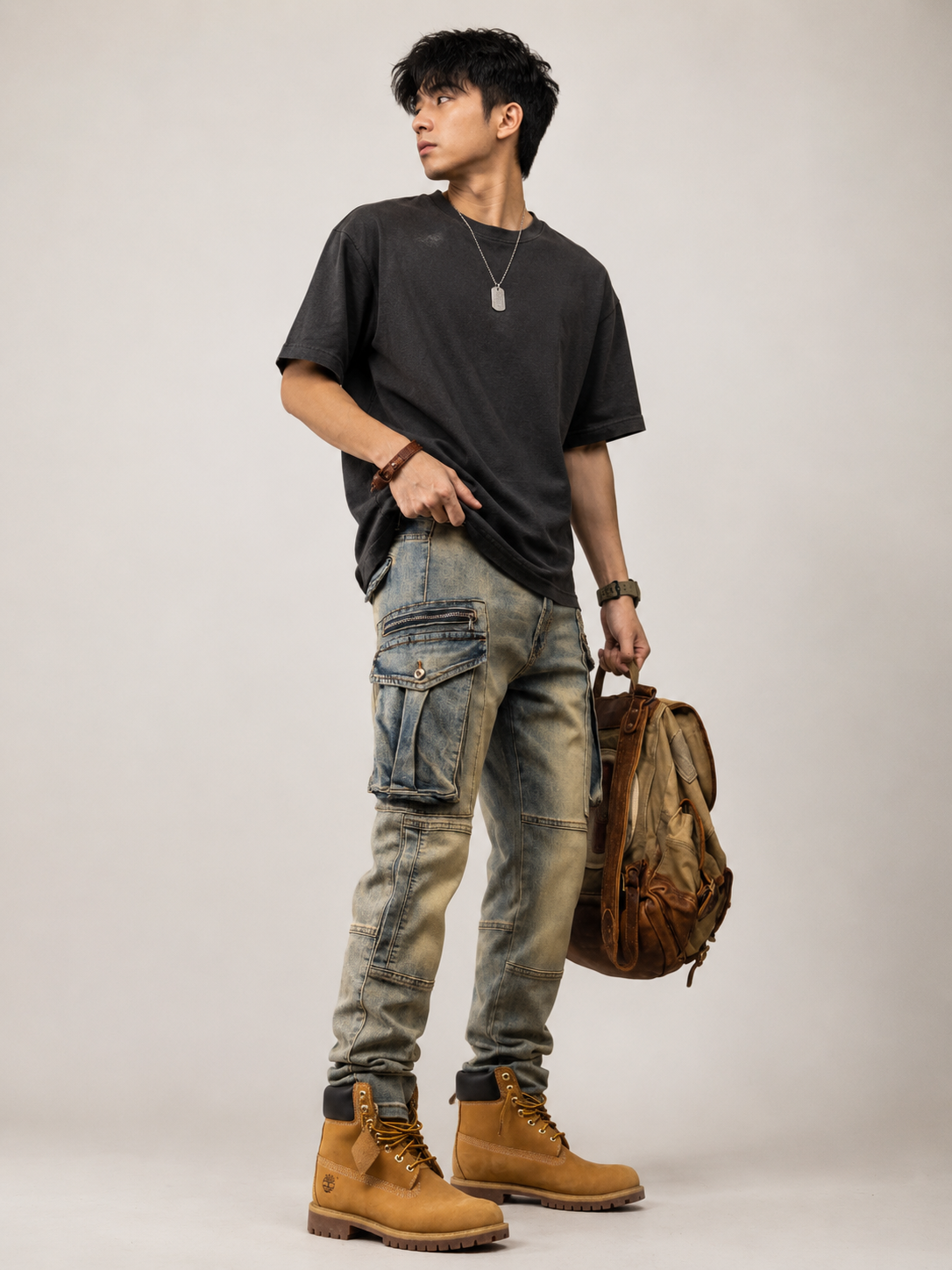 Pantalon jean | Cargo rétro