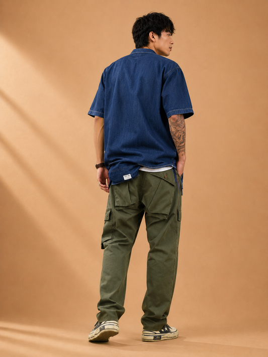 Pantalon Cargo Homme Style Japonais – Poche Arrière