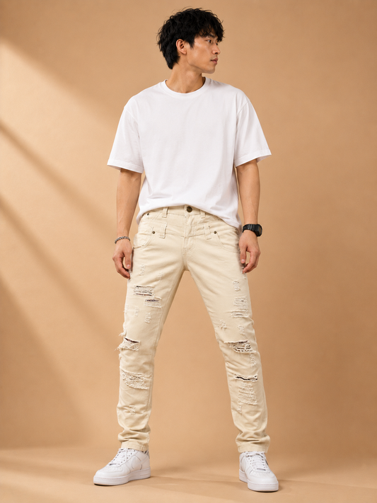 Pantalon Cargo Homme Déchiré – Double Taille