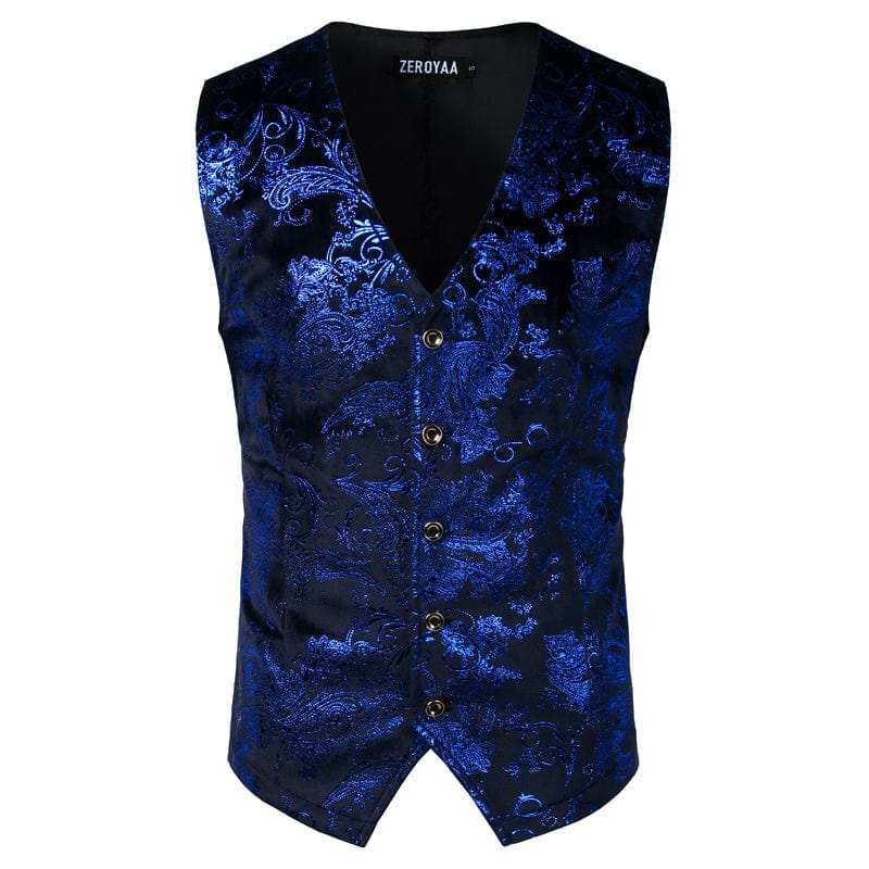 Gilet Steampunk doré pour homme, costume de mariage sans manches saroual