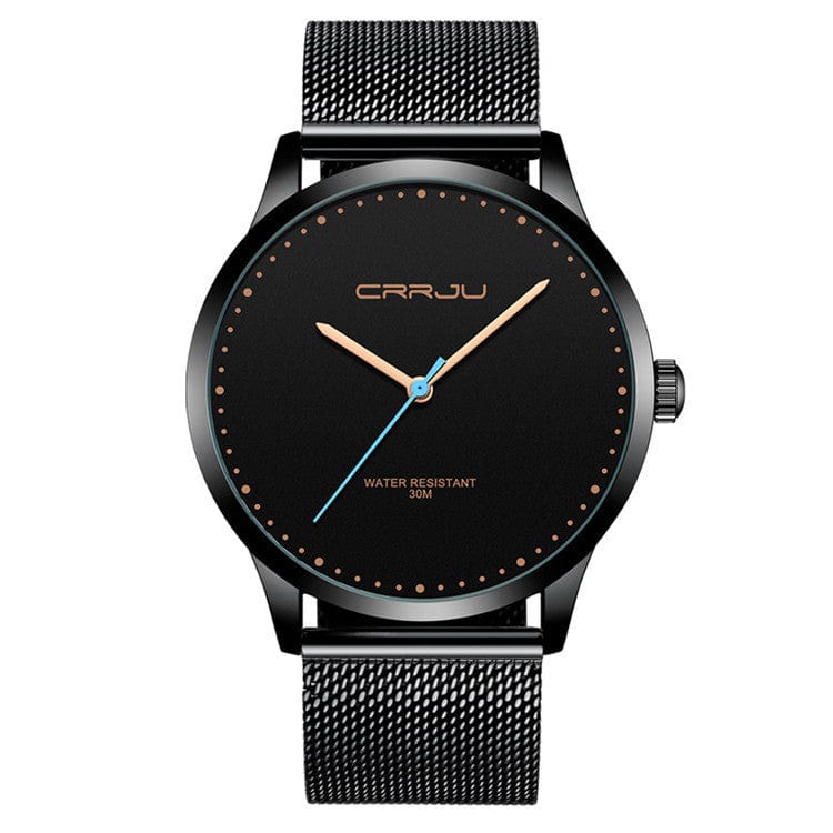 Montre tendance pour homme avec bracelet en maille d'acier inoxydable saroual