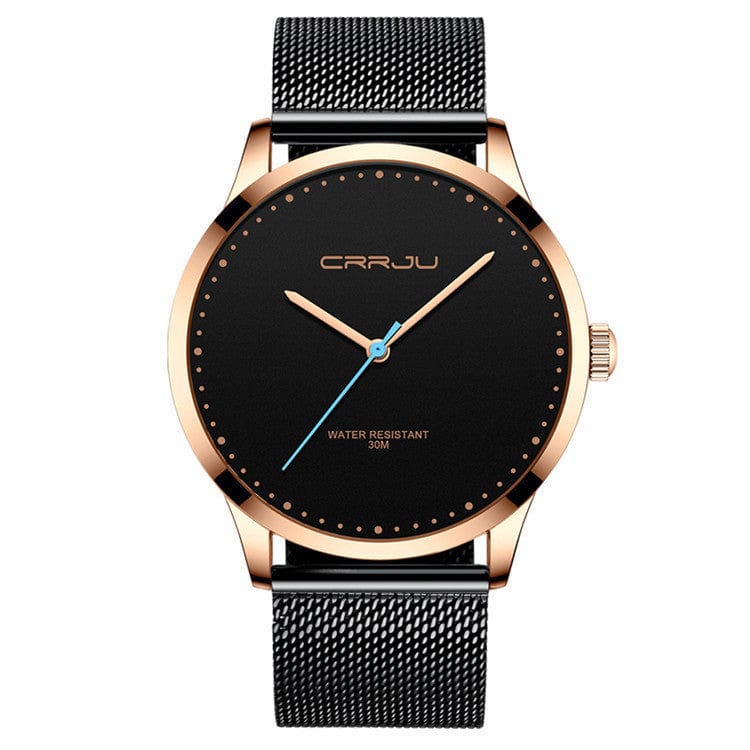 Montre tendance pour homme avec bracelet en maille d'acier inoxydable saroual