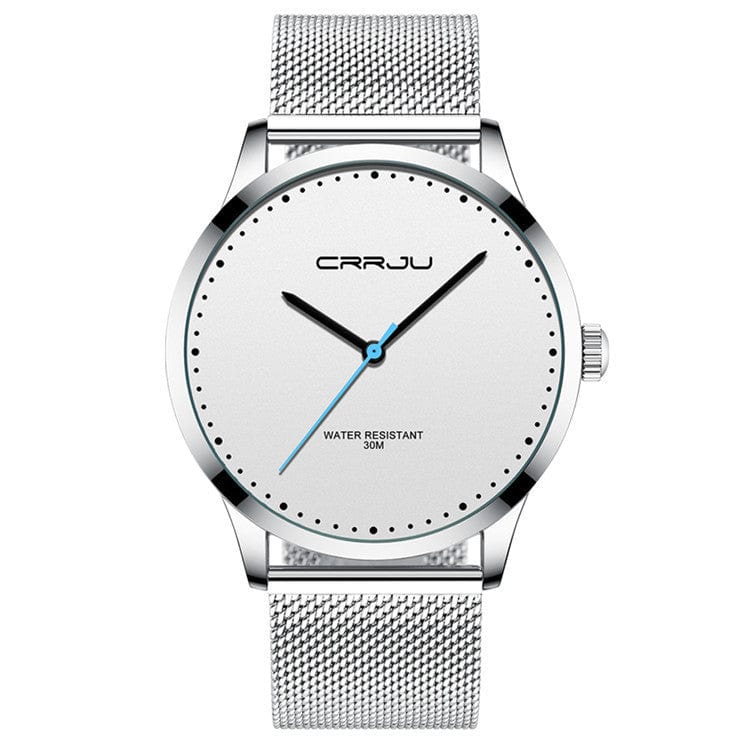 Montre tendance pour homme avec bracelet en maille d'acier inoxydable saroual