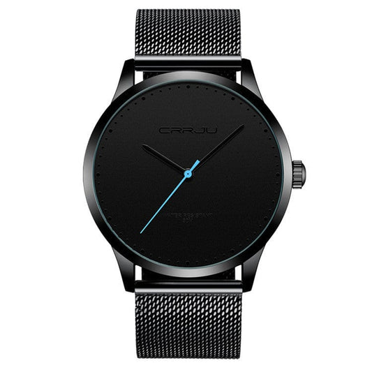 Montre tendance pour homme avec bracelet en maille d'acier inoxydable saroual