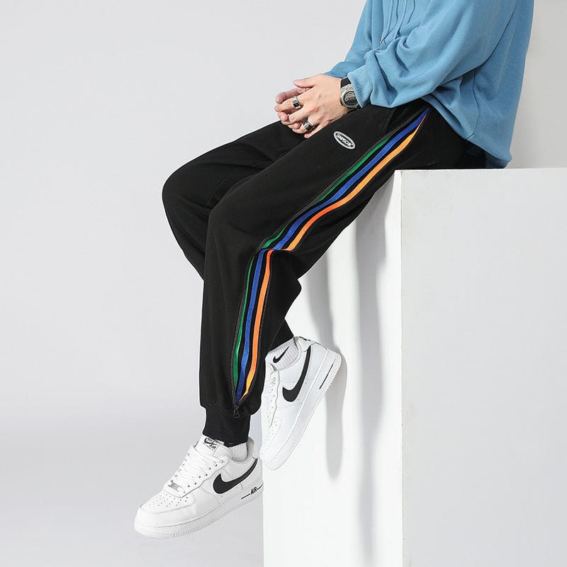 Pantalon ample fuselé de couleur contrastée pour homme, polyvalent, grande taille, tendance saroual
