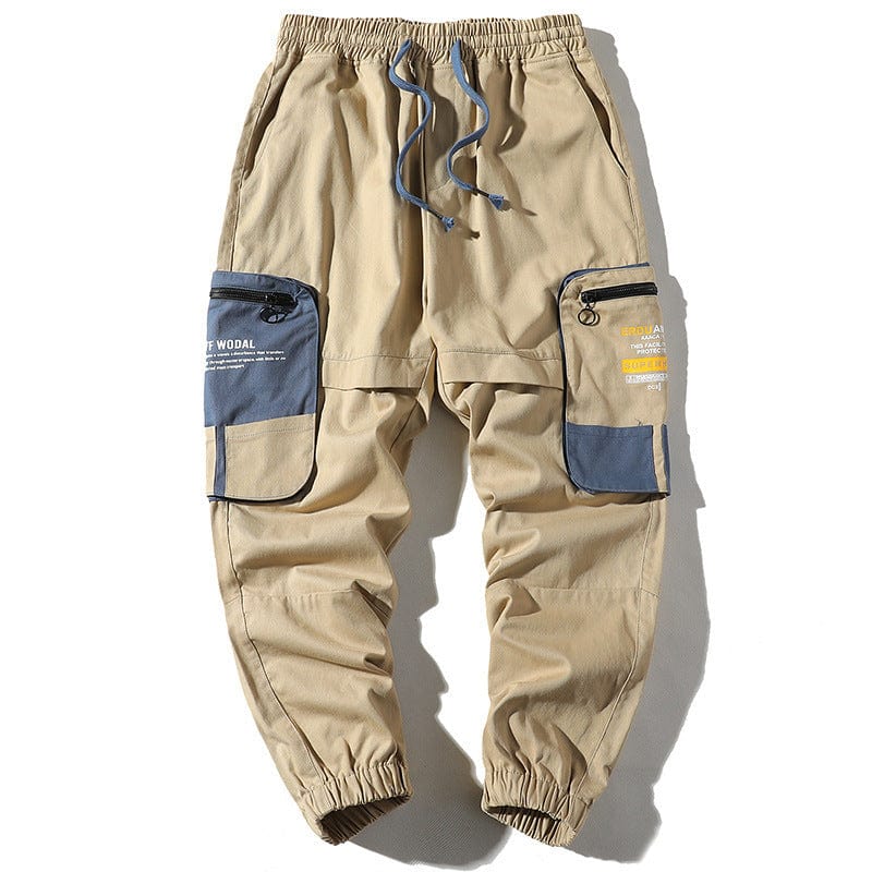 Pantalon cargo ample à imprimé color-block et grandes poches saroual
