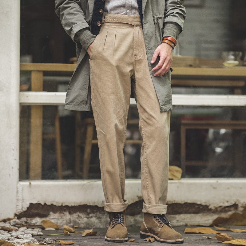 Pantalon cargo droit taille haute rétro pour homme saroual