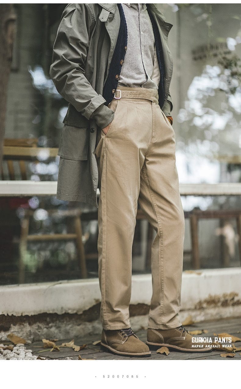 Pantalon cargo droit taille haute rétro pour homme saroual