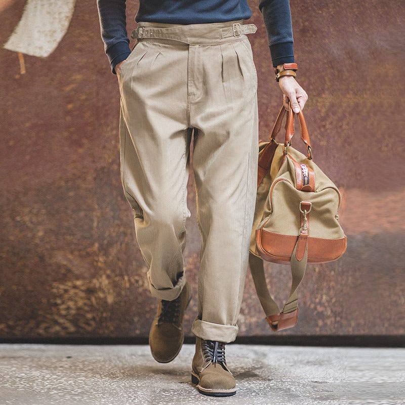 Pantalon cargo droit taille haute rétro pour homme saroual