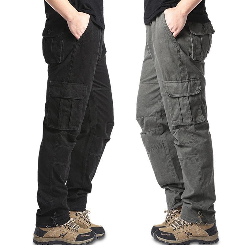 Pantalon cargo multi-poches en coton pour homme, ample, résistant à l'usure, idéal pour les loisirs en plein air saroual