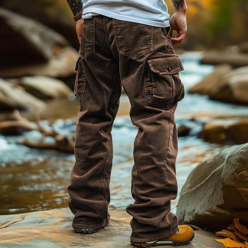 Pantalon cargo rétro élastique saroual