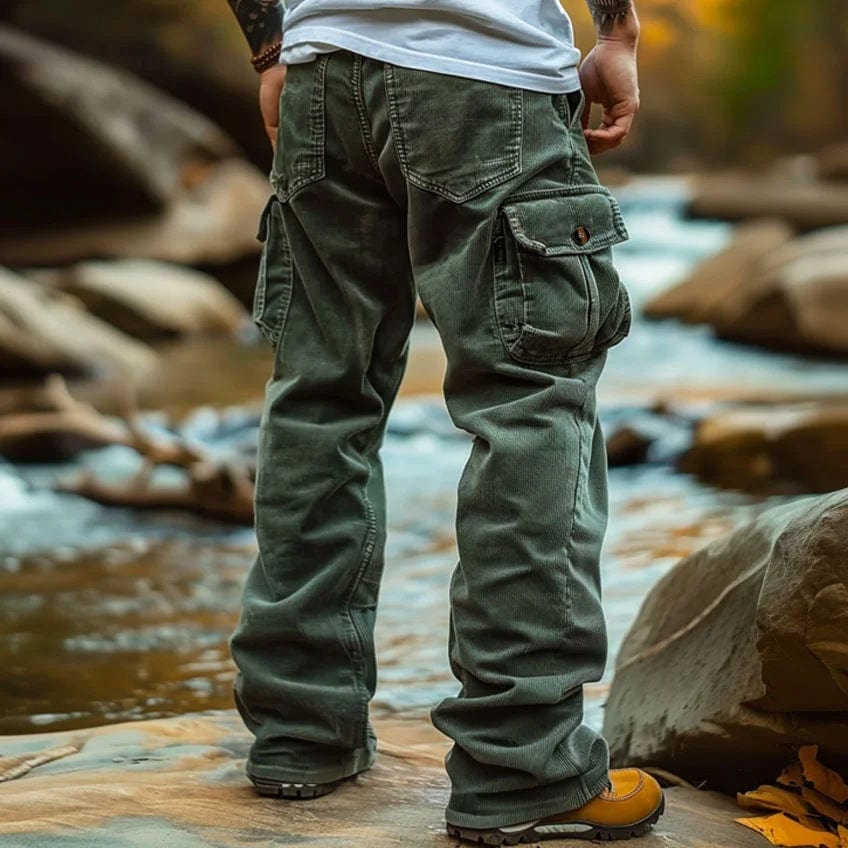 Pantalon cargo rétro élastique saroual