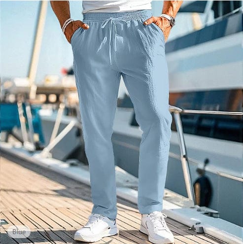 Pantalon d'été pour homme, taille élastique, coupe droite saroual