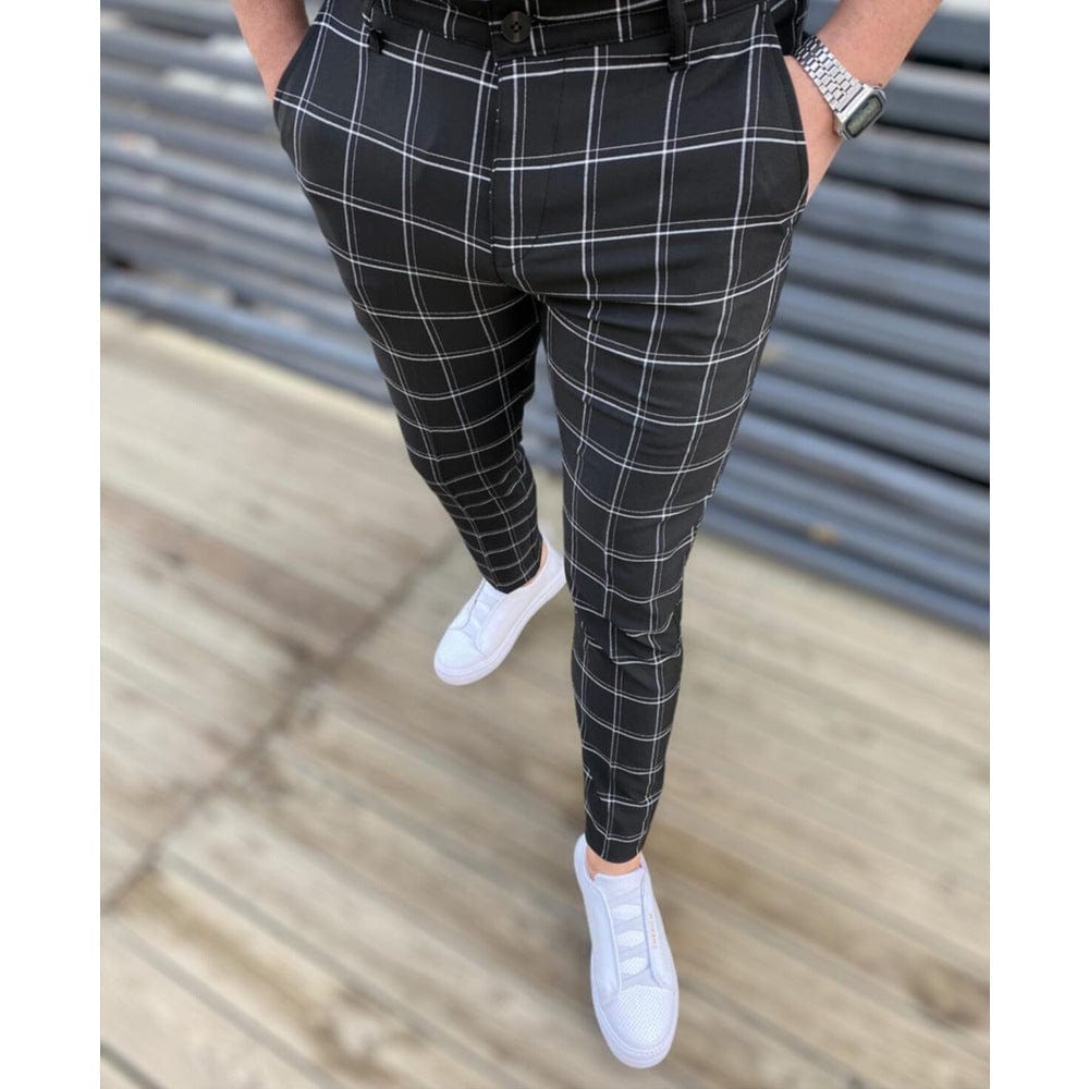 Pantalon décontracté à carreaux pour homme saroual