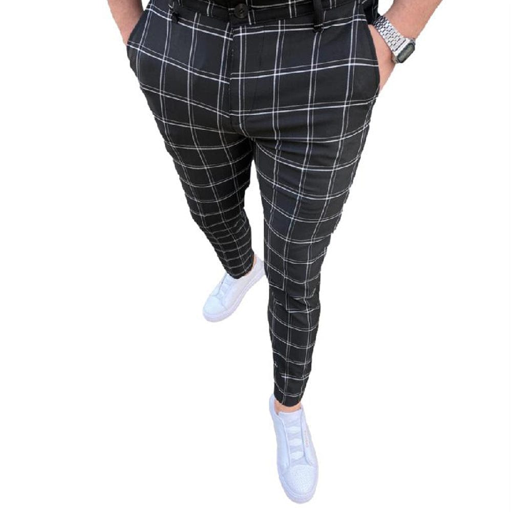 Pantalon décontracté à carreaux pour homme saroual