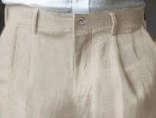 Pantalon droit décontracté en lin pour homme | Double pli, avec poche avant saroual