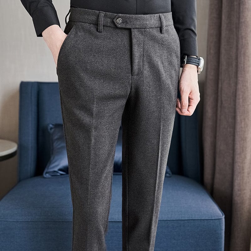 Pantalon slim droit pour homme en tissu poncé saroual