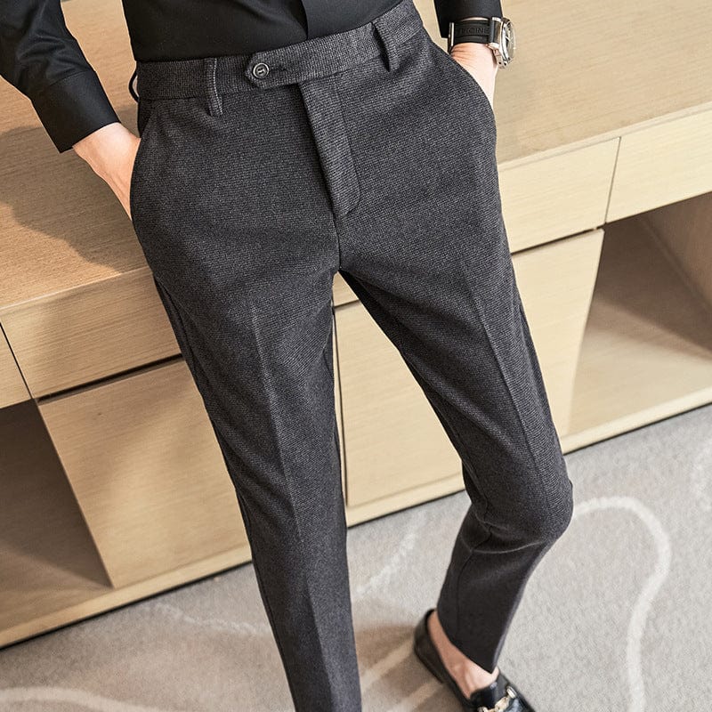 Pantalon slim droit pour homme en tissu poncé saroual