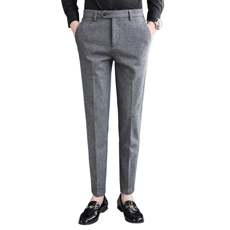 Pantalon slim droit pour homme en tissu poncé saroual