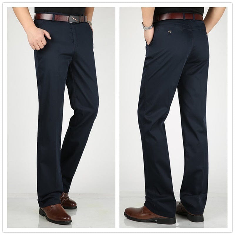 Pantalons décontractés pour hommes d'âge moyen, pantalons d'affaires droits et amples saroual