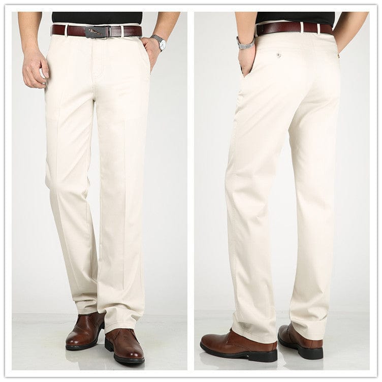 Pantalons décontractés pour hommes d'âge moyen, pantalons d'affaires droits et amples saroual