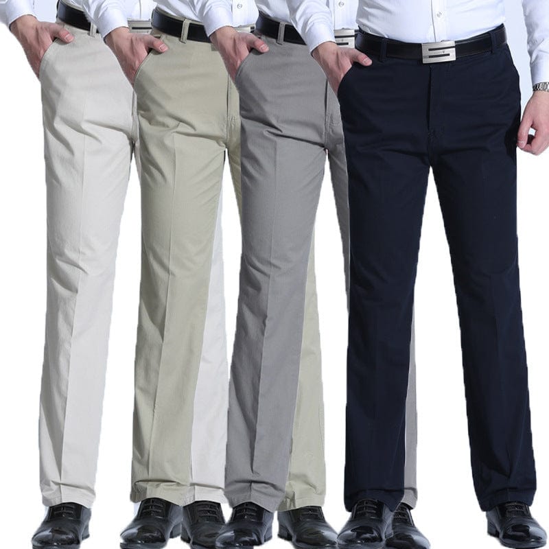 Pantalons décontractés pour hommes d'âge moyen, pantalons d'affaires droits et amples saroual