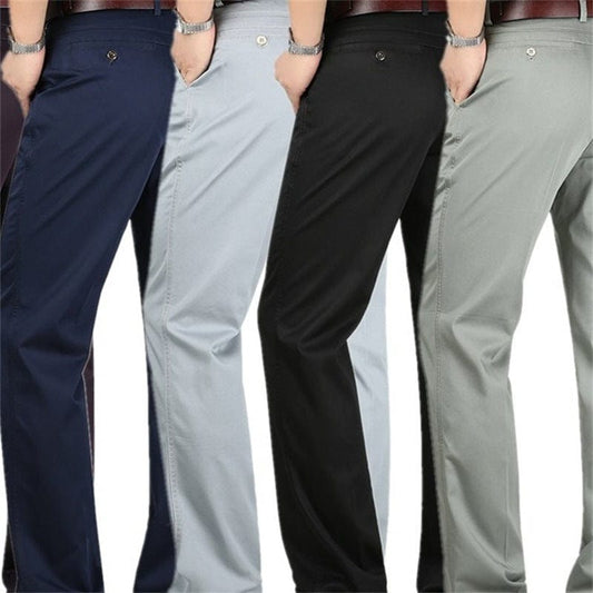 Pantalons décontractés pour hommes d'âge moyen, pantalons d'affaires droits et amples saroual