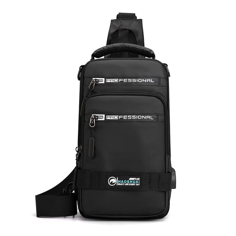 Sacs multifonctions pour hommes, sac à dos en nylon, sac à bandoulière avec port de chargement USB, sacs de poitrine saroual