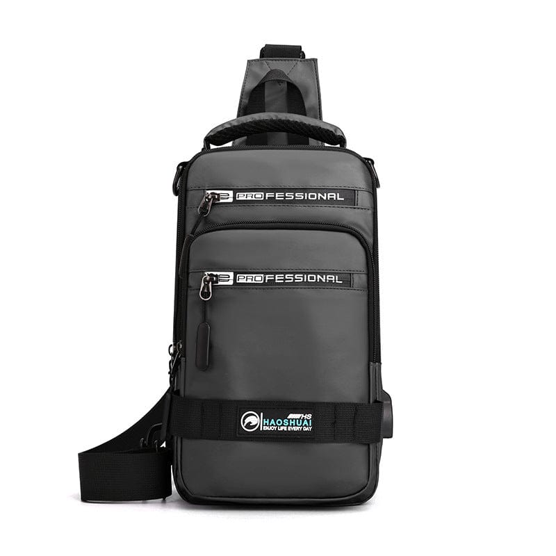 Sacs multifonctions pour hommes, sac à dos en nylon, sac à bandoulière avec port de chargement USB, sacs de poitrine saroual