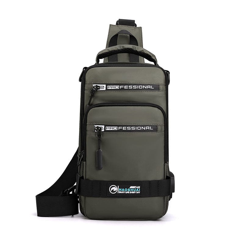 Sacs multifonctions pour hommes, sac à dos en nylon, sac à bandoulière avec port de chargement USB, sacs de poitrine saroual