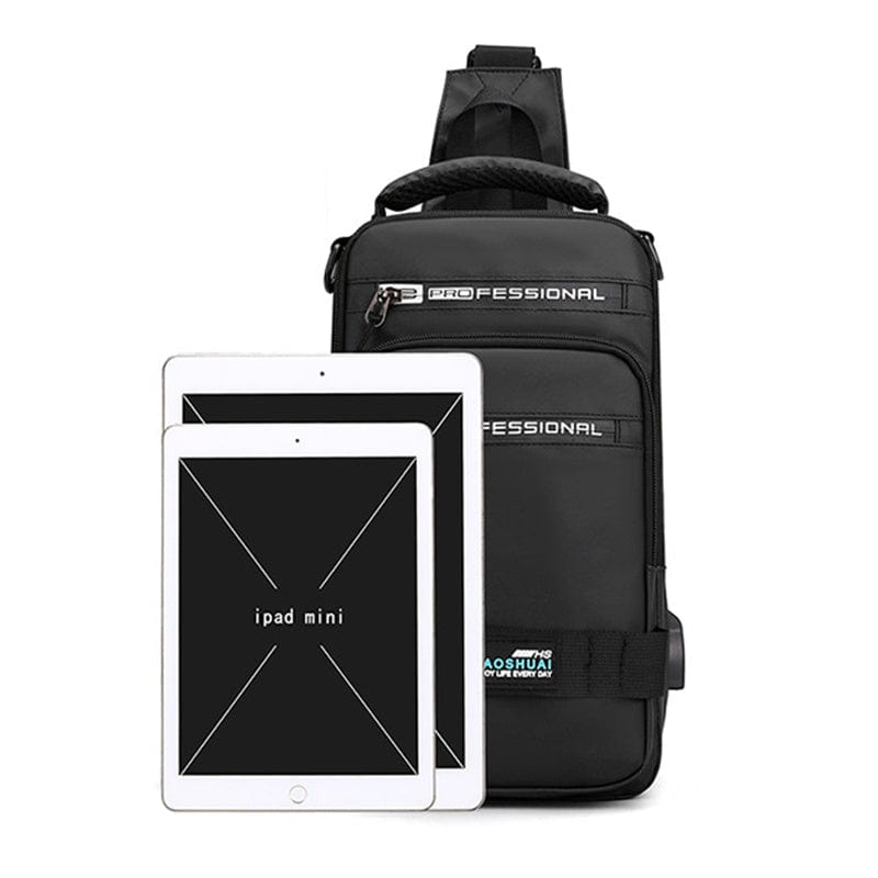 Sacs multifonctions pour hommes, sac à dos en nylon, sac à bandoulière avec port de chargement USB, sacs de poitrine saroual