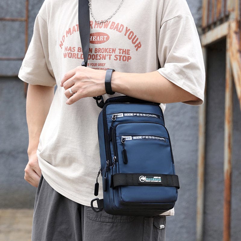 Sacs multifonctions pour hommes, sac à dos en nylon, sac à bandoulière avec port de chargement USB, sacs de poitrine saroual